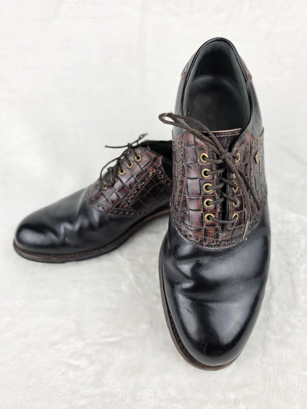FootJoy Premier Classics Dry Golf‎ Shoes Mens 9.5D Black Brown Made in USA